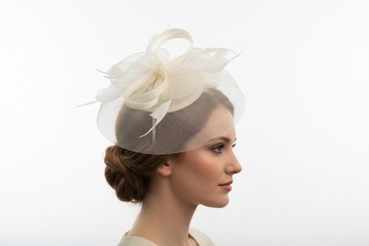 Elegant White Bow Fascinator