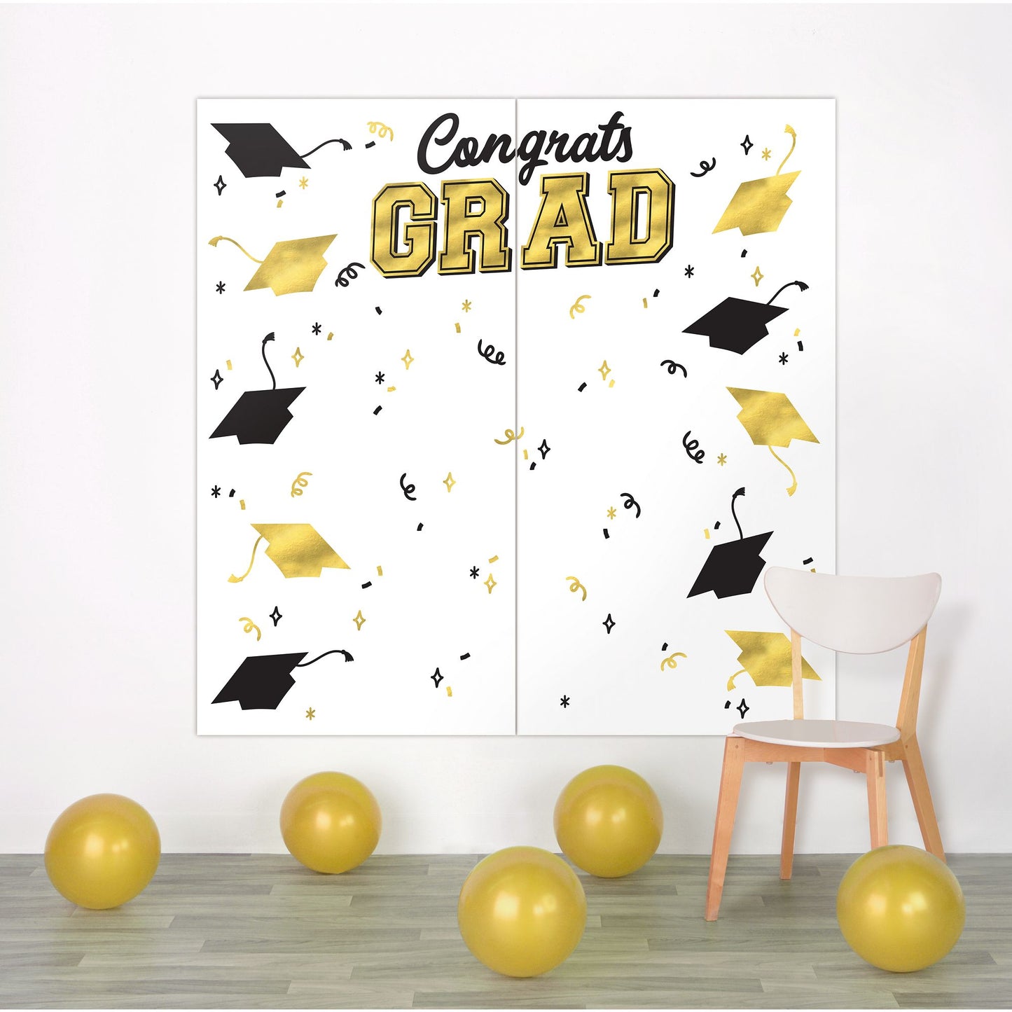 Black & Gold Grad Backdrop