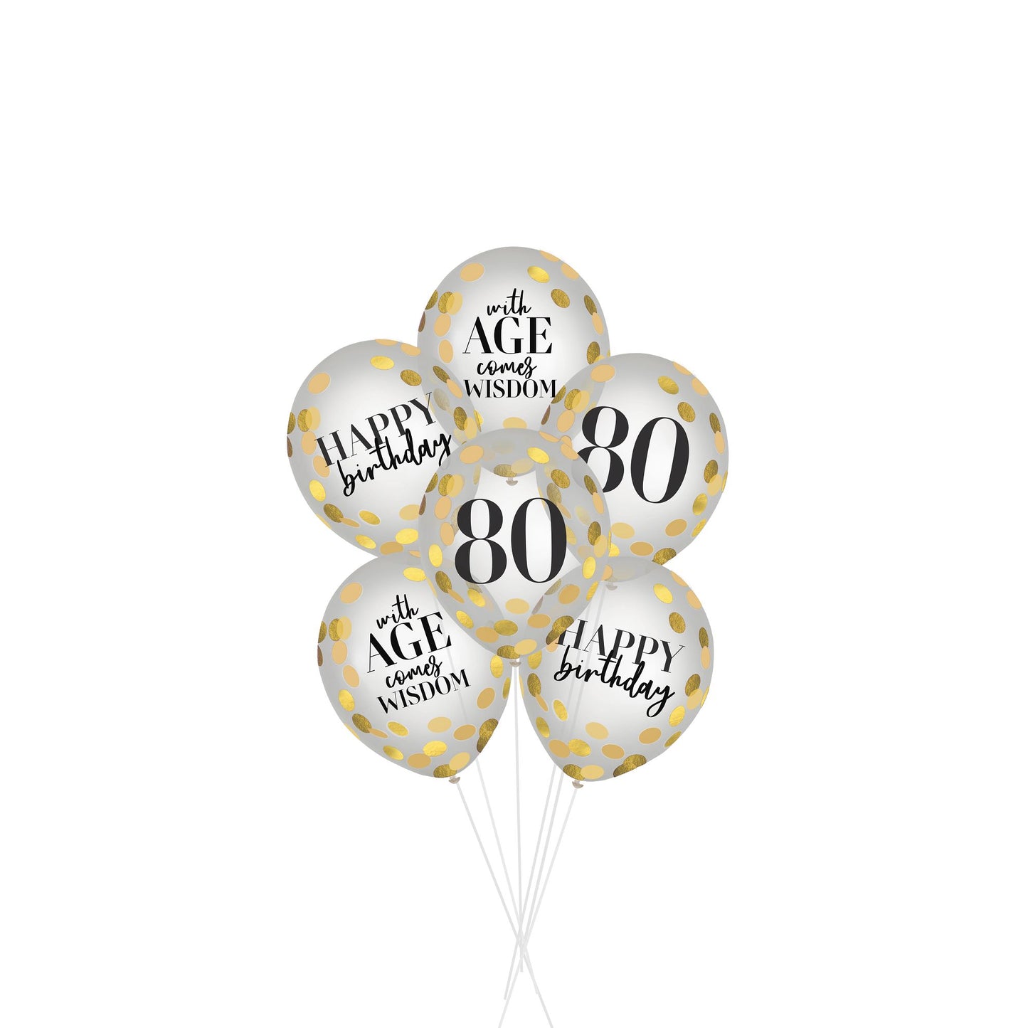 "Party of the Ages" 80th Birthday 12" Latex Balloons - 6ct.
