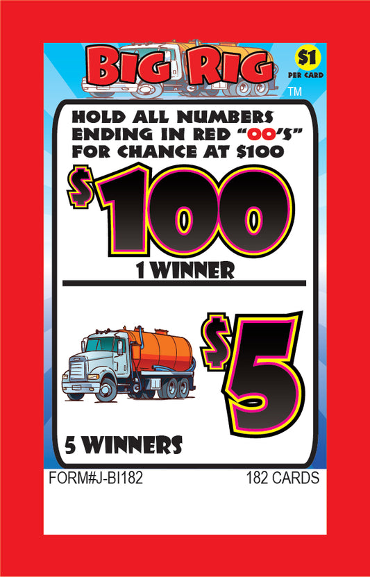 BIG RIG PULL TAB 182 TICKETS