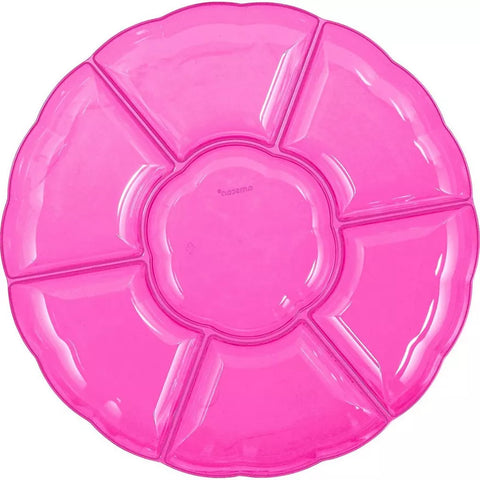 16" Hot Pink 7 Compartment Tray