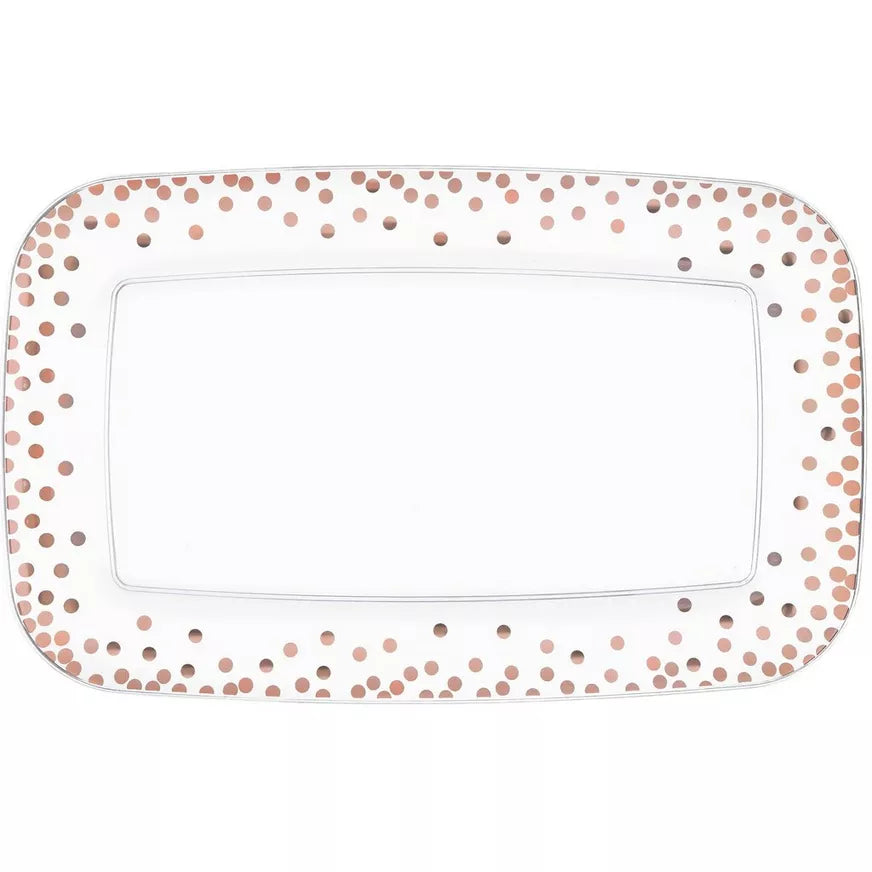 Clear Tray w/Rose Gold Dots