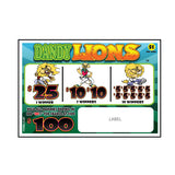 DANDY LIONS PULL TAB 287 TICKETS