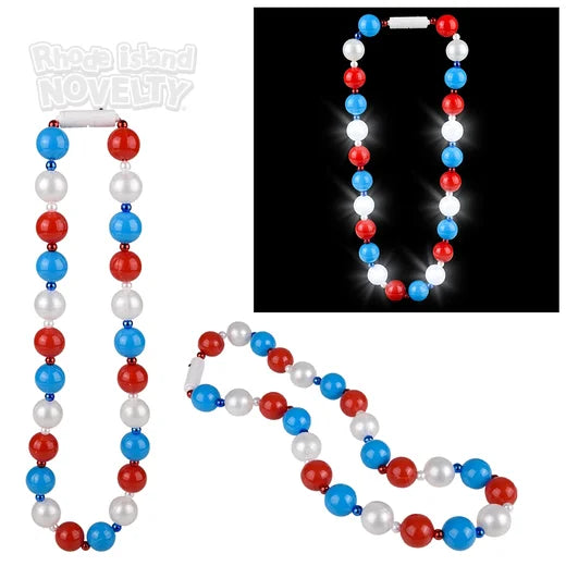 Light Up Patriotic Ball Necklace - 39"