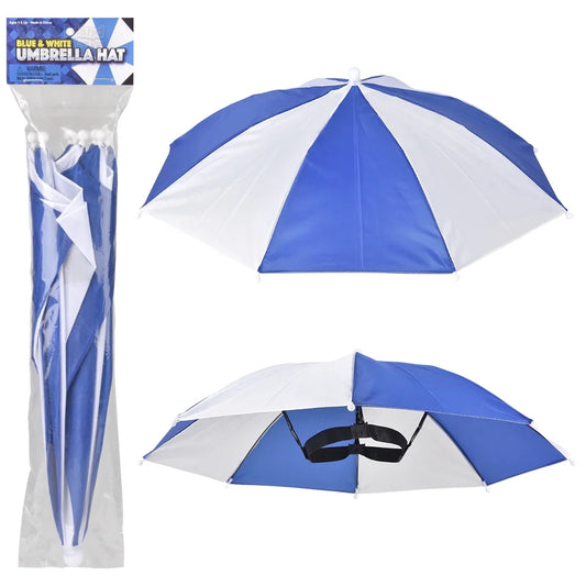 Blue And White Umbrella Hat 20"
