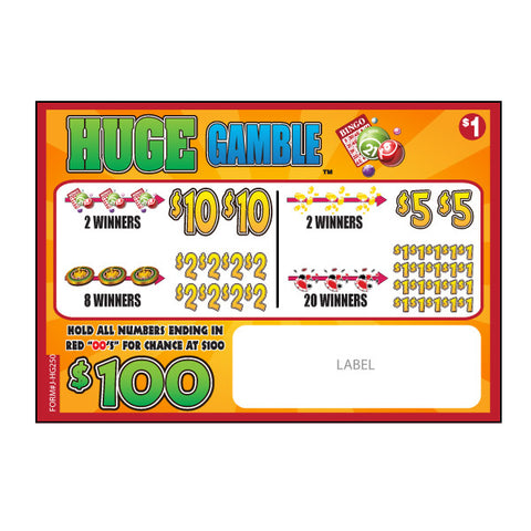 HUGE GAMBLE PULL TAB 250 TICKETS