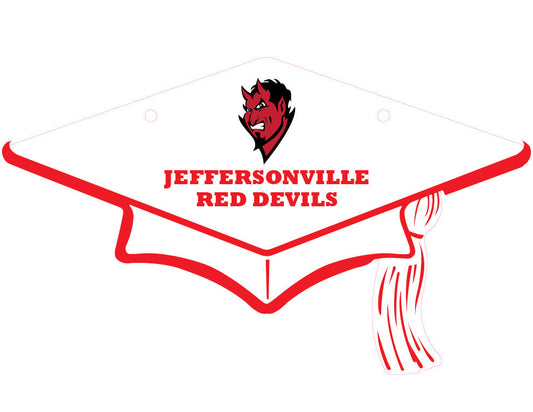 Jeffersonville Red Devils Grad Cap Banner