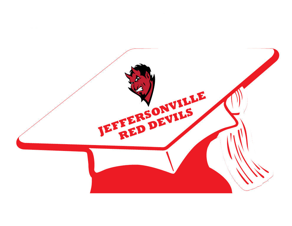 Jeffersonville Red Devils Grad Cap Centerpiece