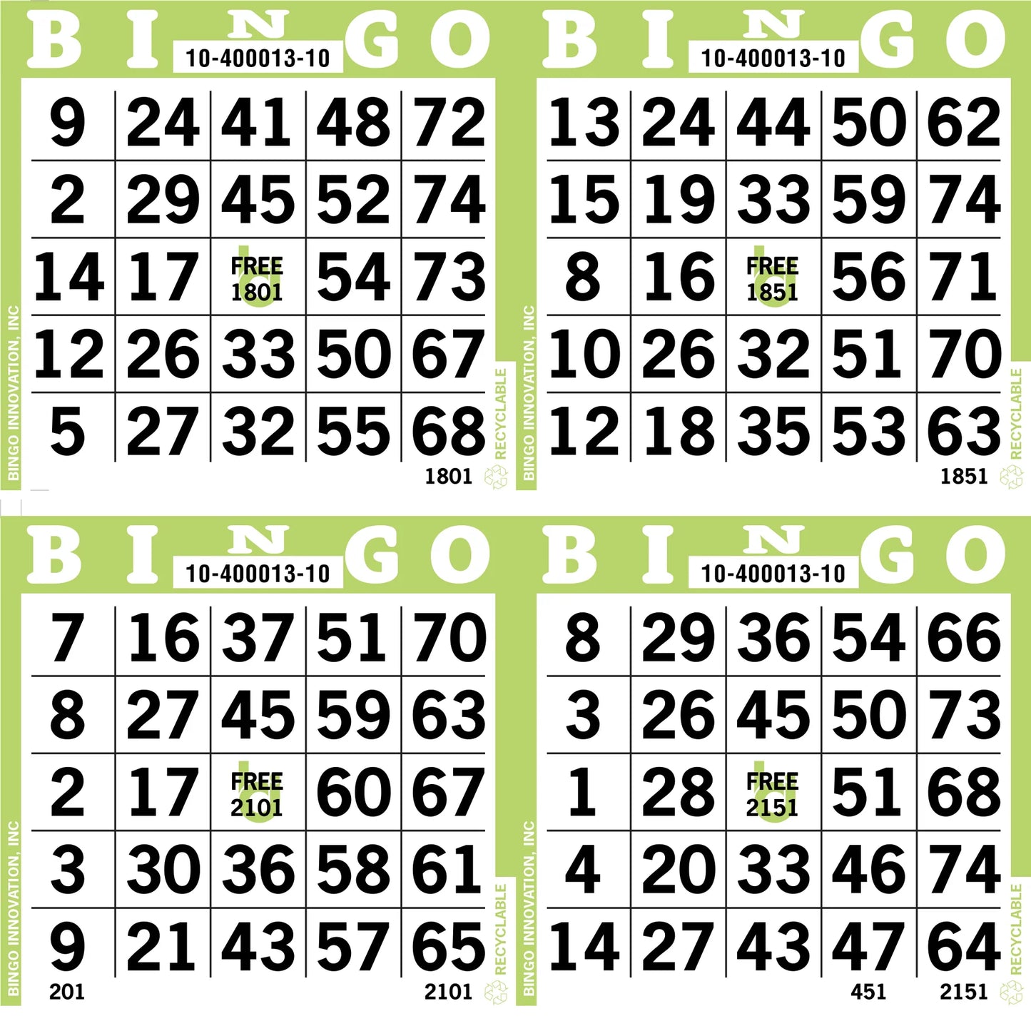 Bingo Paper 4ON - 750pcs.