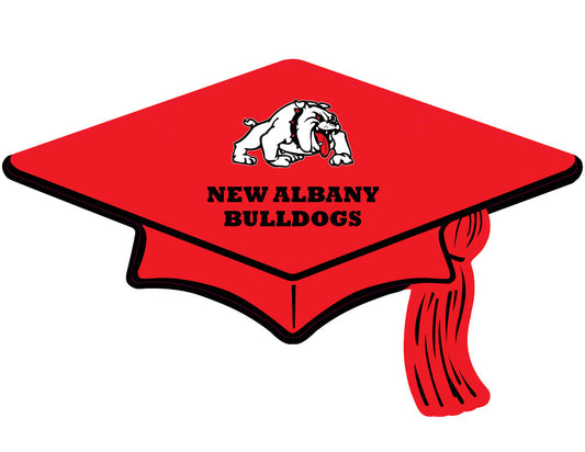 New Albany Bulldogs Grad Cap Banner