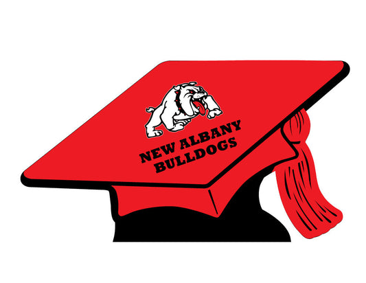 New Albany Bulldogs Grad Cap Centerpiece