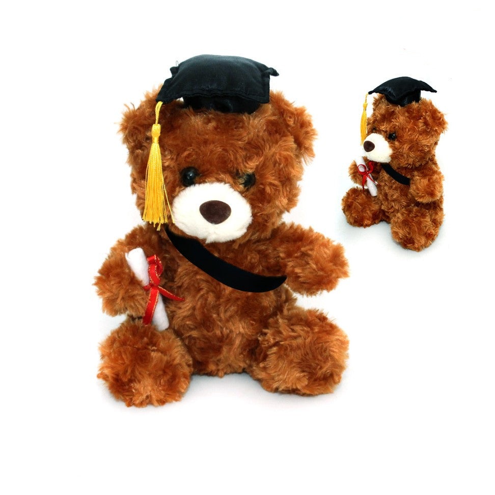 8" Brown Graduation Bear Plush