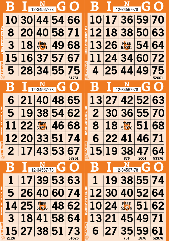 Bingo Paper - 6V 500pcs.