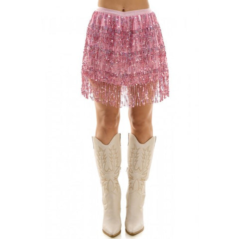 Pink Sequin Skirt