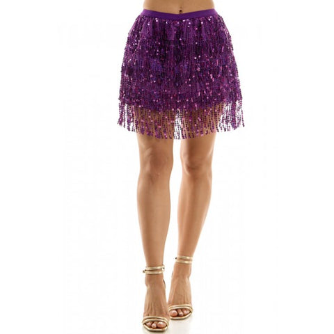 Purple Sequin Skirt