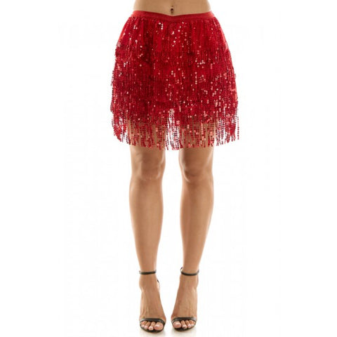 Red Sequin Skirt