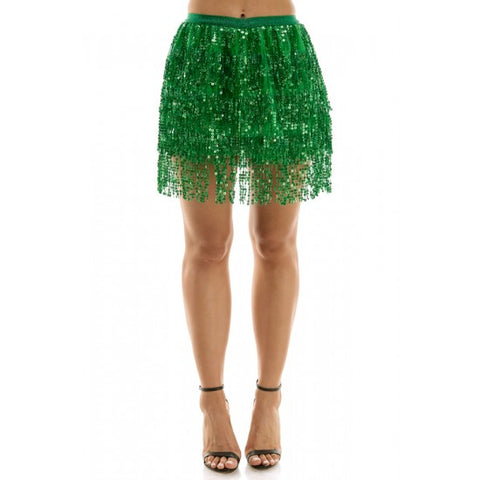 Green Sequin Skirt