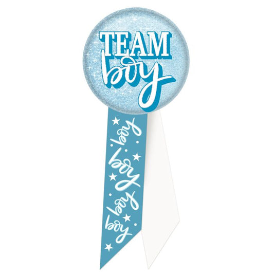 Team Boy Rosette Button - 2" x 5½"