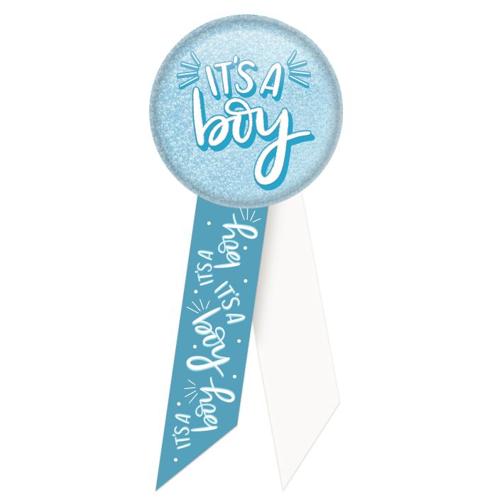 "It's A Boy" Blue Rosette - 2" x 5½"