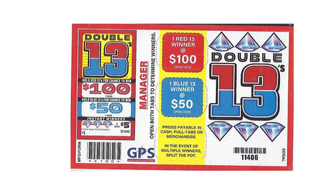 DOUBLE 13'S PULL TAB 250 TICKETS