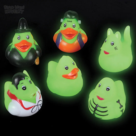 1.5" Mini Glow in Dark Halloween Duckies