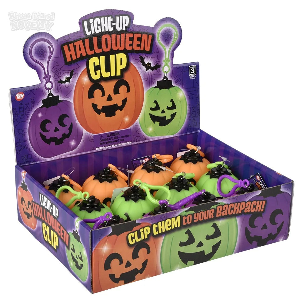 2.5" Light-up Jack O Lantern Clip On