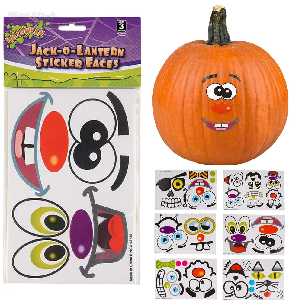 Jack-O-Lantern Stickers for Pumpkins