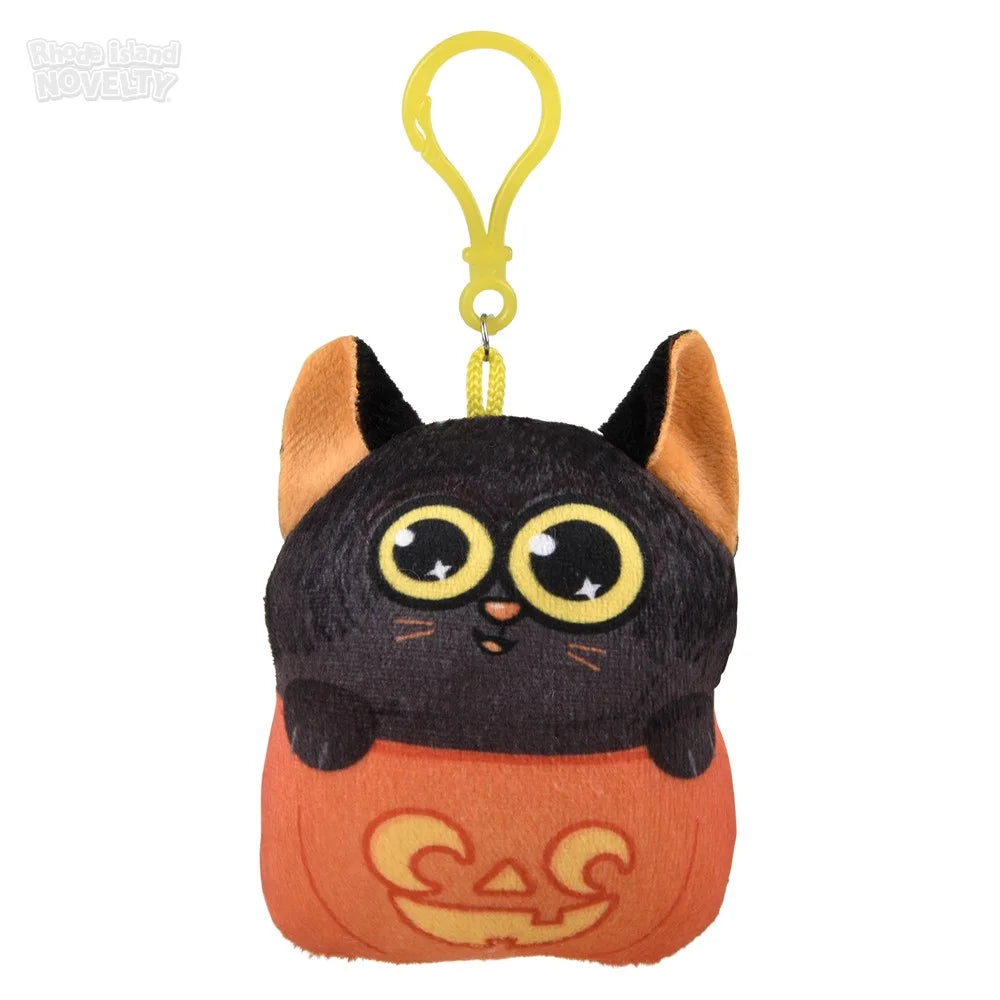 3.5" Halloween Plush Backpack Clip On Assortment