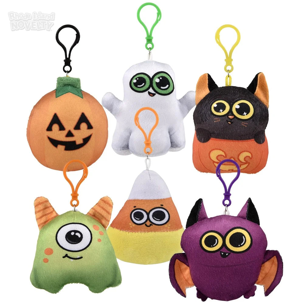 3.5" Halloween Plush Backpack Clip On Assortment