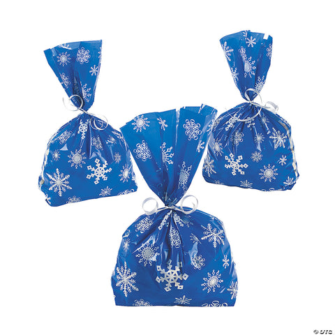 Blue Snowflake Cellophane Bags