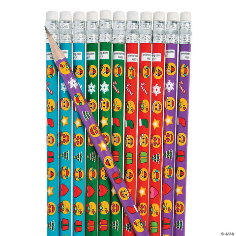Christmas Emoji Pencils
