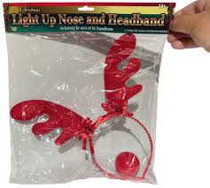 Reindeer Antlers w/Light Up Nose