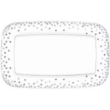 Clear Rectangular Tray w/Silver Dots