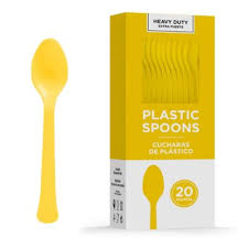 Sunshine Yellow Plastic Spoons 20ct.