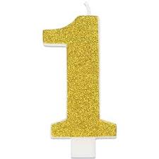 Glitter Number "1" Candle