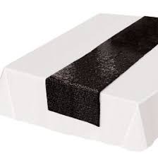 Black Fabric Sequin Table Runner