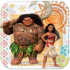 Moana 7" Square Paper Plates - 8ct.