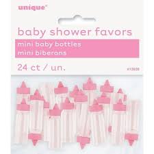 Mini Pink Plastic Baby Bottles - 24ct.