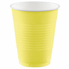 PLASTIC CUPS - LIGHT YELLOW   18OZ   50PCS/PKG