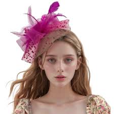 Hot Pink Fascinator w/Beads