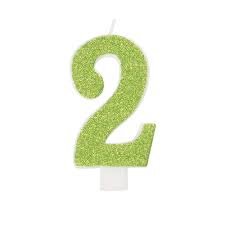 Glitter Number "2" Candle