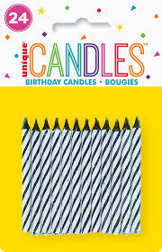 Black Spiral Birthday Candles - 24ct.