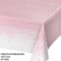 Rose All Day Plastic Tablecover 54" x 102"