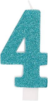 Glitter Number "4" Candle