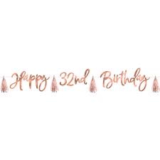 Blush Birthday Banner w/Customizable Age