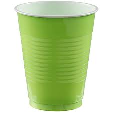 PLASTIC CUPS - KIWI GREEN      18oz   50PCS/PKG