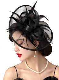 Black Fascinator w/Feathers