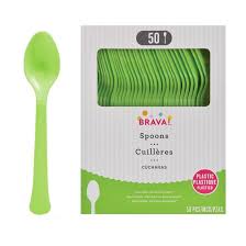 Kiwi Green Plastic Spoons 20ct.