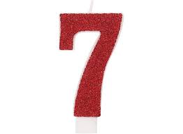 Glitter Number "7" Candle
