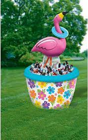 Inflatable Flamingo Cooler & Ring Toss Game